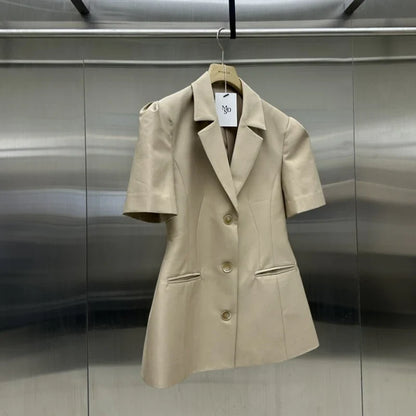 2024 Summer New Korean Short Sleeve Overcoat Women's Fashion Style Blazer Coat