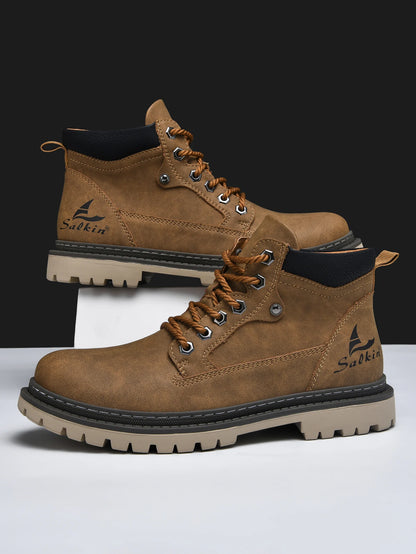 Handmade Men Boots Autumn Outdoor Hiking Boots Ankle Winter Leather Shoes Sneakers Hombres Botas High Top Footwear Anti Slip