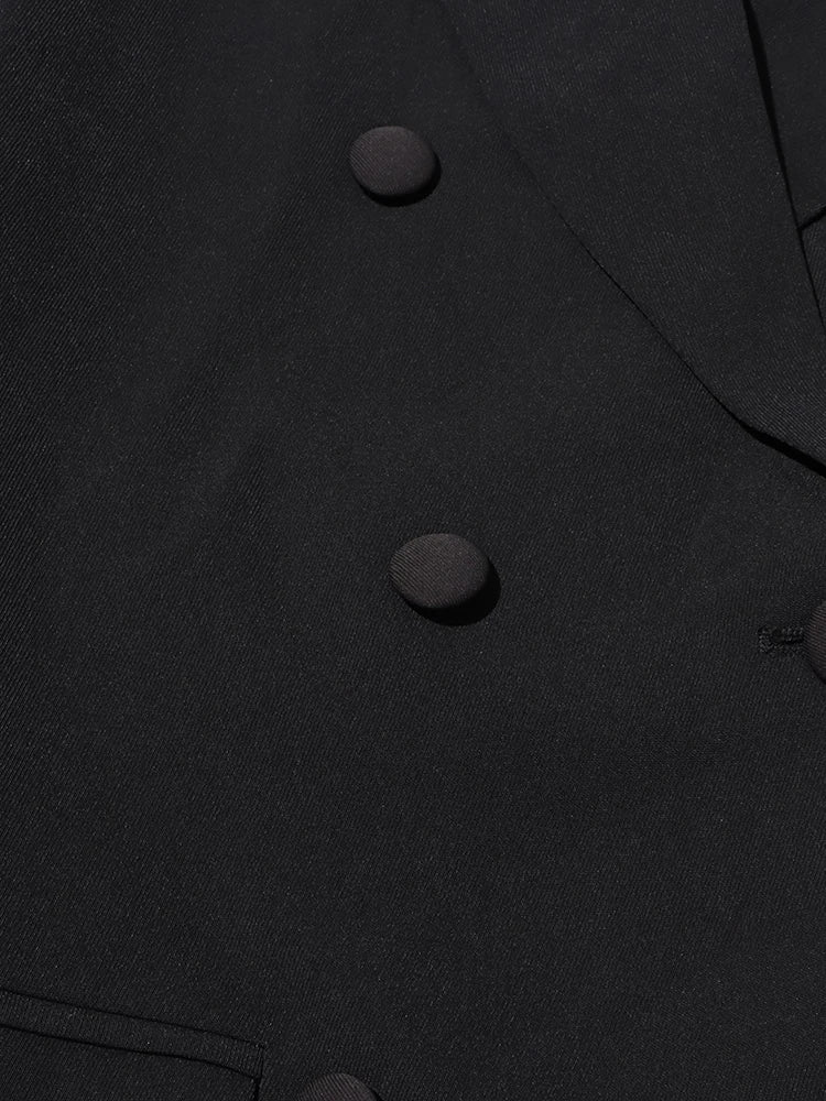 Patchwork Diamonds Backless Blazer For Women Notched Collar Long Sleeve Spliced Button Chic Blazers Female Style