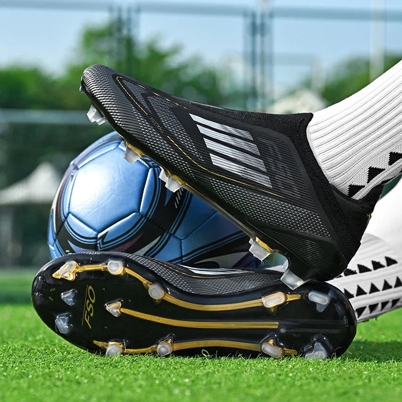 New Men Football Boots Outdoor Sport Training Soccer Shoes Match Boys Adult Cleats Breathable Non Slip Long Spikes Comfortable