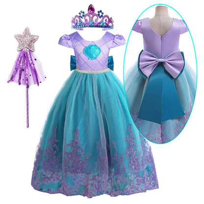 2026 Girls Birthday Mermaid Shell Dress Children Christmas Ball Gown Ariel Costume Halloween Cosplay Princess Siren Robes Dress