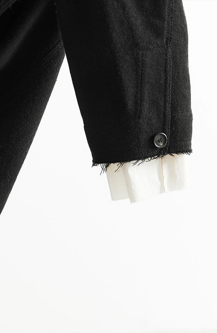Designer Style~Fake Two-Piece Fringed Fringe Oversized Jacket Women's Casual Loose Blazer 2026 Spring New Style