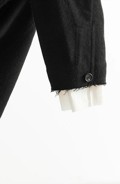 Designer Style~Fake Two-Piece Fringed Fringe Oversized Jacket Women's Casual Loose Blazer 2026 Spring New Style