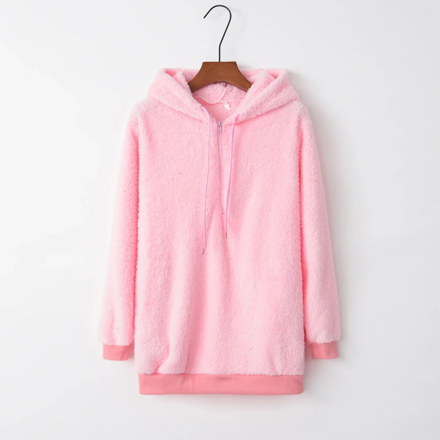 Fashion Trend Long-sleeved Hooded Solid Color, Women's Sweater Coat