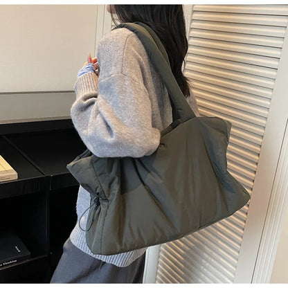 Fashion Winter Women Shoulder Bag Large Simple Shopping Commuting Bag Simple and Practical Textured Casual Versatile Tote Bag