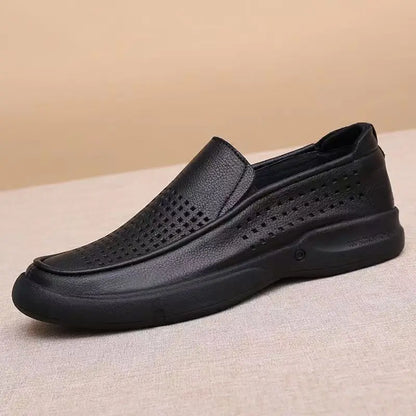 Leather Men Formal Shoes Luxury Brand 2026 Men's Loafers Dress Moccasins Breathable Slip on Black Driving Shoes Plus Size 37-48