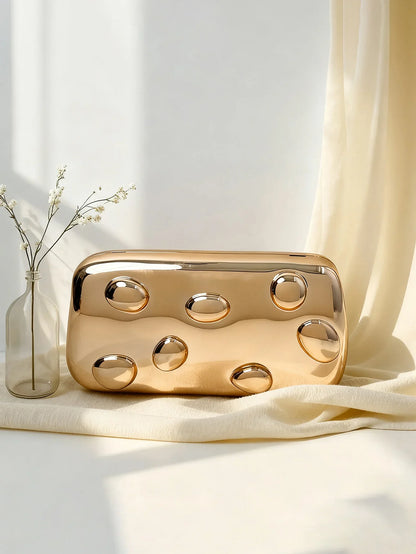 Gold Acrylic Chain Women's Clutch Bag, Stylish and LuxuriousParty and Evening Bag, Versatile Large Capacity Women's CrossbodyBag