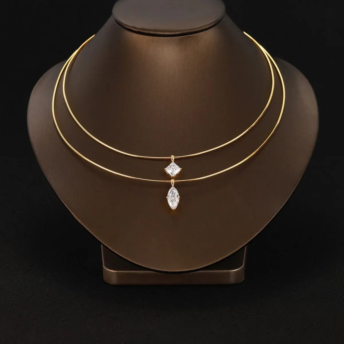 2/3Carat Oval Cut Moissanite Pendant Necklace Plated 18K Gold Lab Diamond 100% S925 Silver Choker for Women Jewelry Gifts