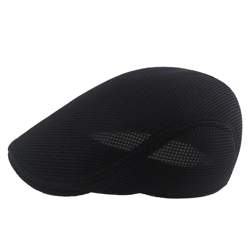 Men Women Hat Adjustable Newsboy Beret Ivy Cap Cabbie Flat Caps  Breathable Mesh Summer