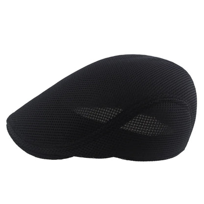 Men Women Hat Adjustable Newsboy Beret Ivy Cap Cabbie Flat Caps  Breathable Mesh Summer