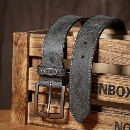 A casual, individual and retro belt, Western-style clothing accessory, metal buckle, PU belt, suitable for both men and women