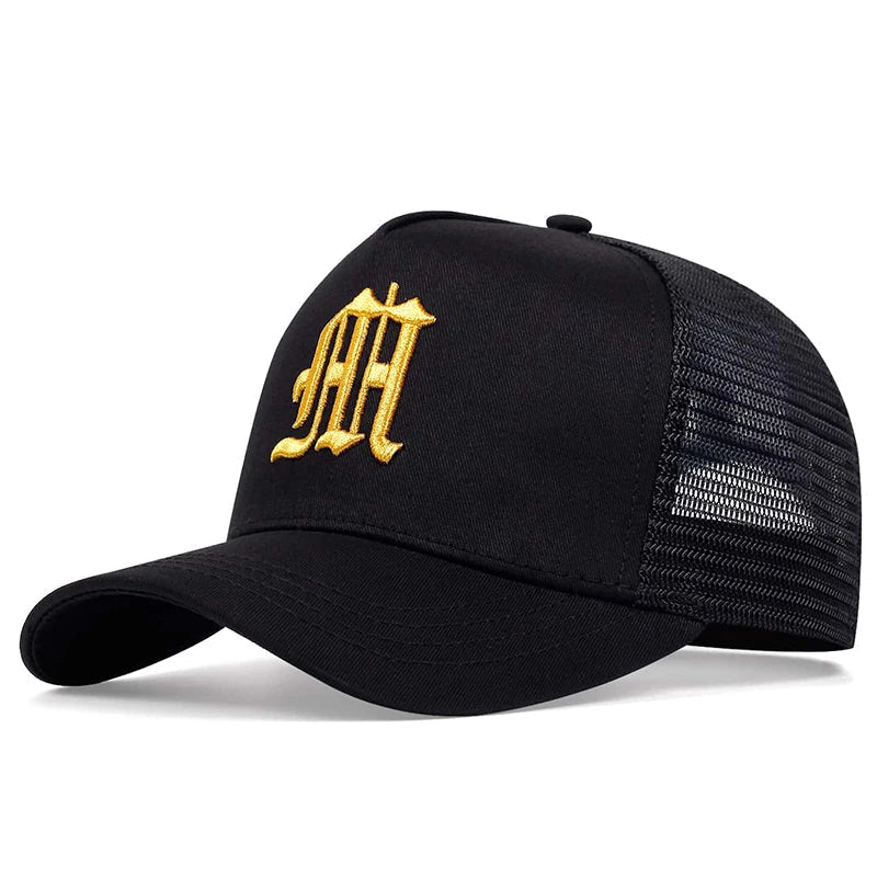 Unisex Gothic Letter Embroidery Baseball Net Caps Spring and Summer Outdoor Adjustable Casual Hats Sunscreen Hat