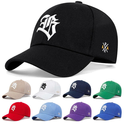 Unisex Gothic Letter Geometric Embroidery Baseball Caps Spring and Autumn Outdoor Adjustable Casual Hats Sunscreen Hat
