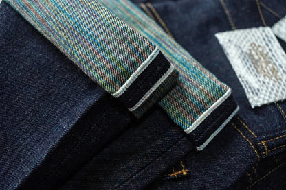 Mens Jeans Rainbow Sanforized Selvedge Denim Jeans Man Python Skin Labels Regular Fit 14 Oz