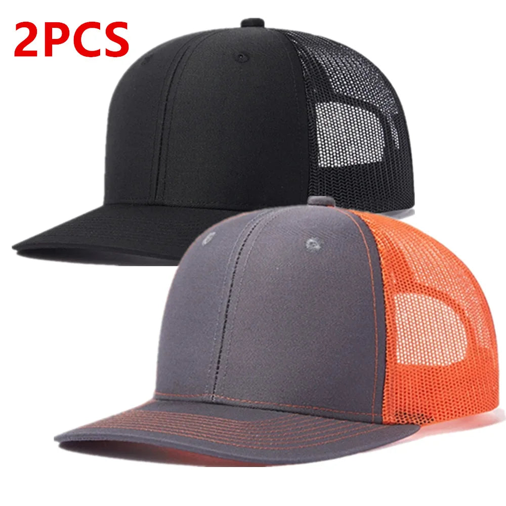 Hot Sale Unisex Cap Slight Curved Brim Style Trucker Hat  Men & Women Casual Outdoor Breathable Summer Cap