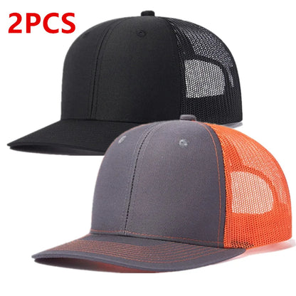 Hot Sale Unisex Cap Slight Curved Brim Style Trucker Hat  Men & Women Casual Outdoor Breathable Summer Cap