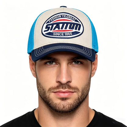 High Quality Unisex Baseball Cap for Classic STATION Letter Pattern Mesh Cap Men Women Breathable Streetwear Summer Trucker Hat