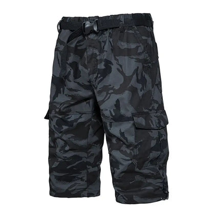 Men Summer Capri Pants Men Plus Size Multi Pocket Cargo Shorts Men Casual Outdoor Breathable Lightweight Daily Wear Street Style