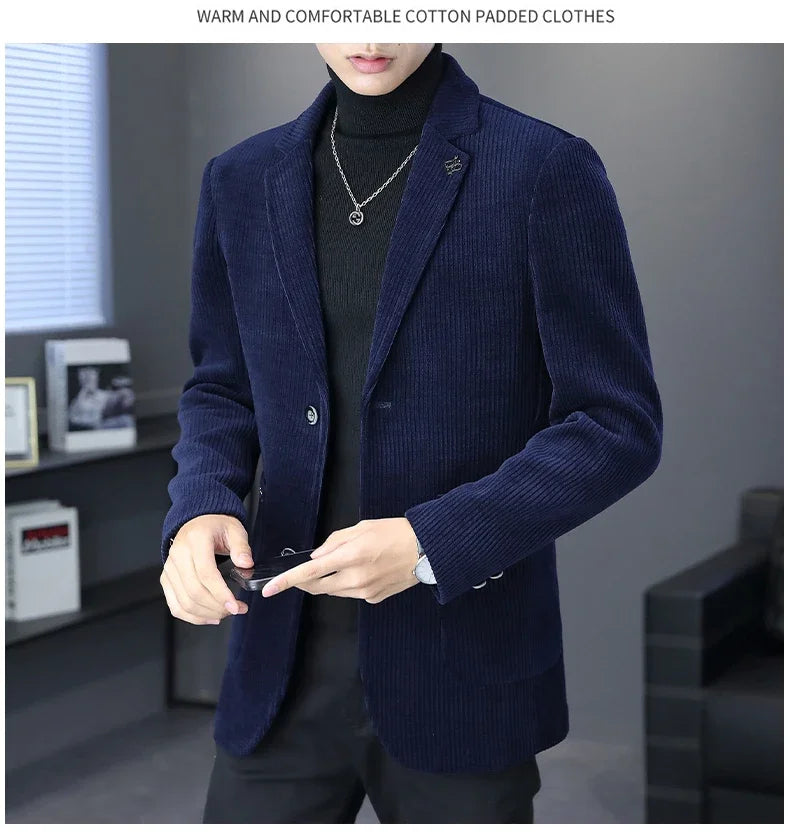 Blazer Boutique Men's Fashion Business Casual Solid Color Korean Version of The Trend Simple Casual Elite Party Gentleman Suit