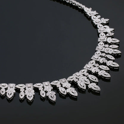 2023 New 4-piece Bride Wedding Jewelry Set Women's Necklace Set Jewelry Elegant Women's Necklace Oxidized Jewelry
