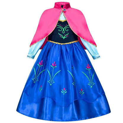 Children Costume Girl Dress Halloween Princess Cosplay Party Rapunzal Anna Elsa Birthday Clothes