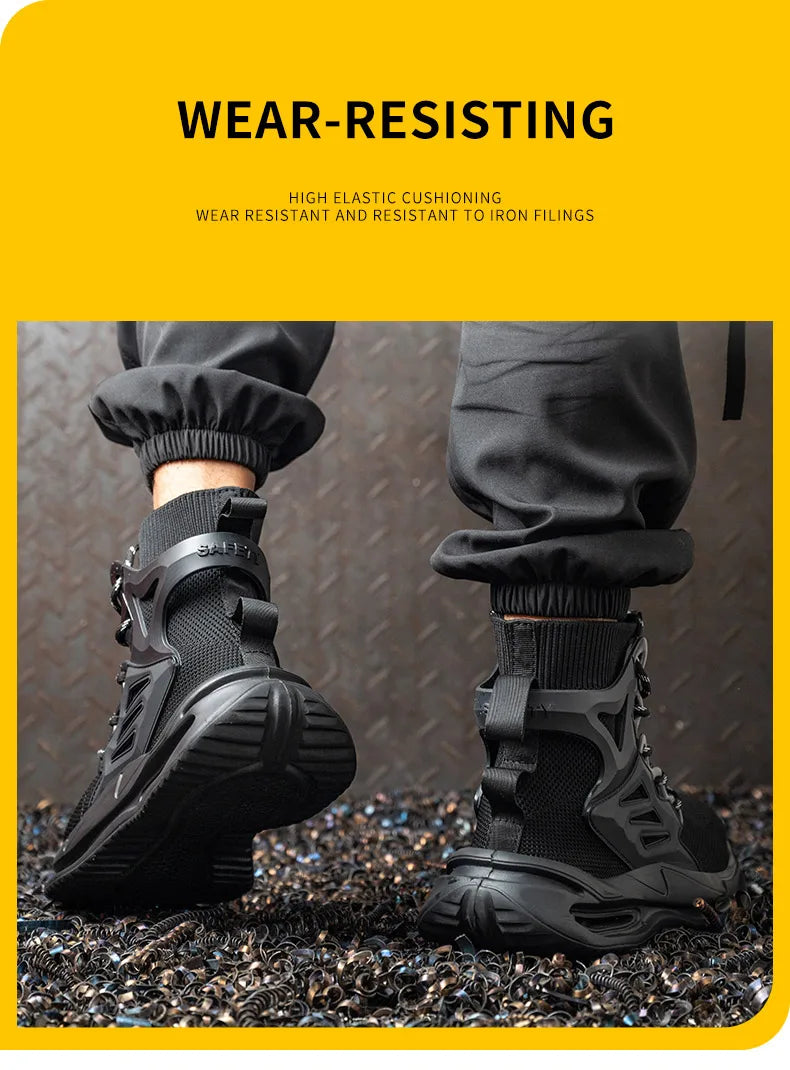 European Plus Size 50 Newest Design Men Wrok Safety Boots Anti-smash Steel Toe Cap Indestructible Construction Industry Shoes