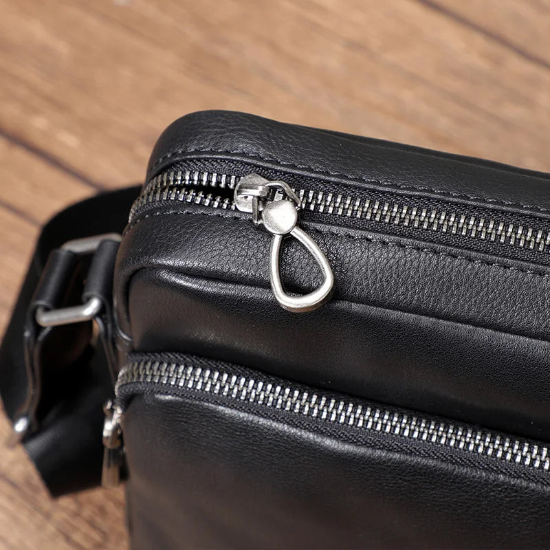 Natural Genuine Leather Men Bag Flap Soft Leather Shoulder Bags Small Male Crossbody Bag First Layer Cowhide Messnger Bags