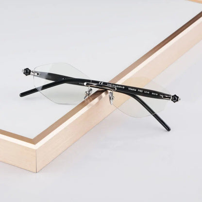 P60 Polygon Luxury Rimless Sunglasses for Men Women Acetate High Quality Germany Brand Fashion Design Gift UV400 Outdoor Eyeware