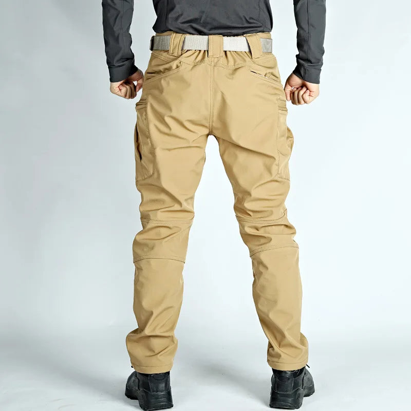 2024 City Cargo Pants Men Winter Tactical Fleece Sharkskin Warm Trousers Outdoor Waterproof Multi-Pocket Climbing Trekking Pants