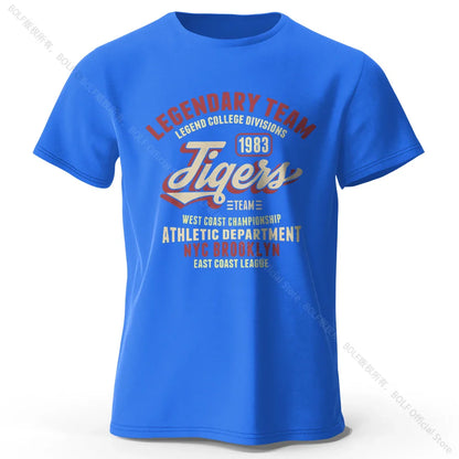 Minimalist Tiger Silhouette Printed 100% Cotton T-Shirt, Breathable Round Neck Short Sleeve Tee for Men & Women