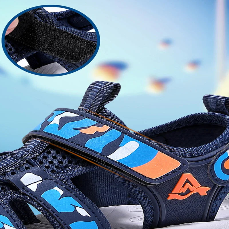 Children's Anti-Slip Summer Sandals for Boys Outdoor Anti-Collision Casual Walking Shoe Breathable Kids Beach Sandals Size 28-39