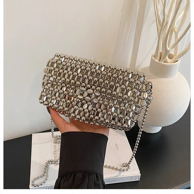 PU Sense of Luxury Solid Color Evening Bags Hollow Out Temperament 2025 Hot Sale Ladies Bags Versatile Fashion Shoulder Bags
