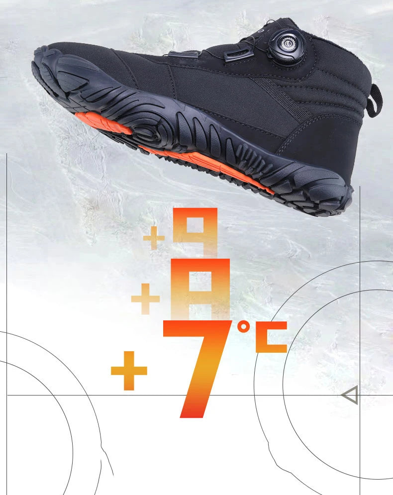 New Winter Booties Men Snow BareFoot Casual Shoes Outdoor Waterproof Work Shoes Warm Fur Men Ankle Shoes Snow Boots Plus Size 49