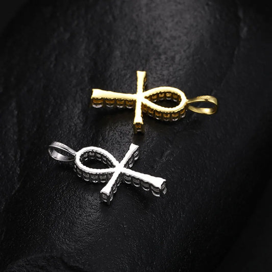 D VVS1 Moissanite Cross Pendant Necklace Full Diamond with GRA Wedding Party Jewelry Rope Chain Necklaces for Women Man