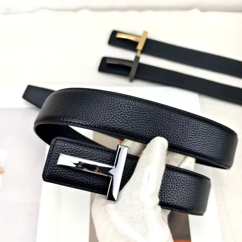 High Quality 3.8cm Leather Business Men Belt Luxury Brand Designer famous Belts for men Jeans Strap Male Metal Buckle belt