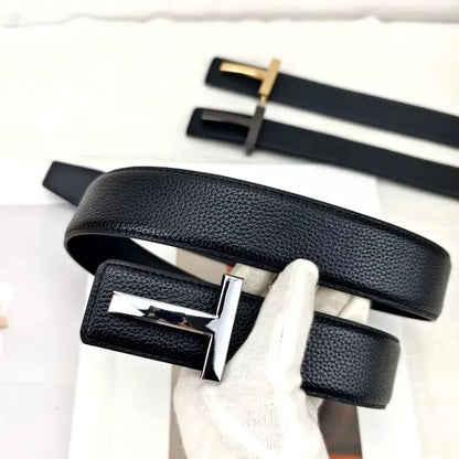 High Quality 3.8cm Leather Business Men Belt Luxury Brand Designer famous Belts for men Jeans Strap Male Metal Buckle belt
