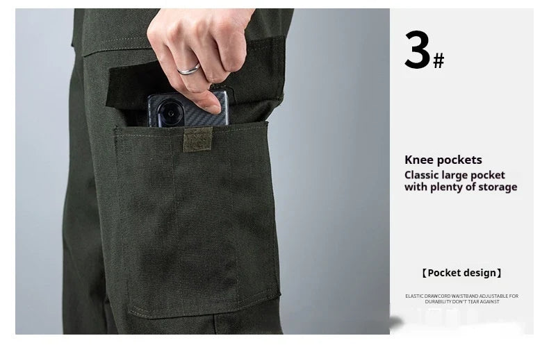 Spring and Autumn Men's Wear Resistant Crotch Work Pants Straight Leg Labor Protection Pants Factory Workshop Camouflage Pants