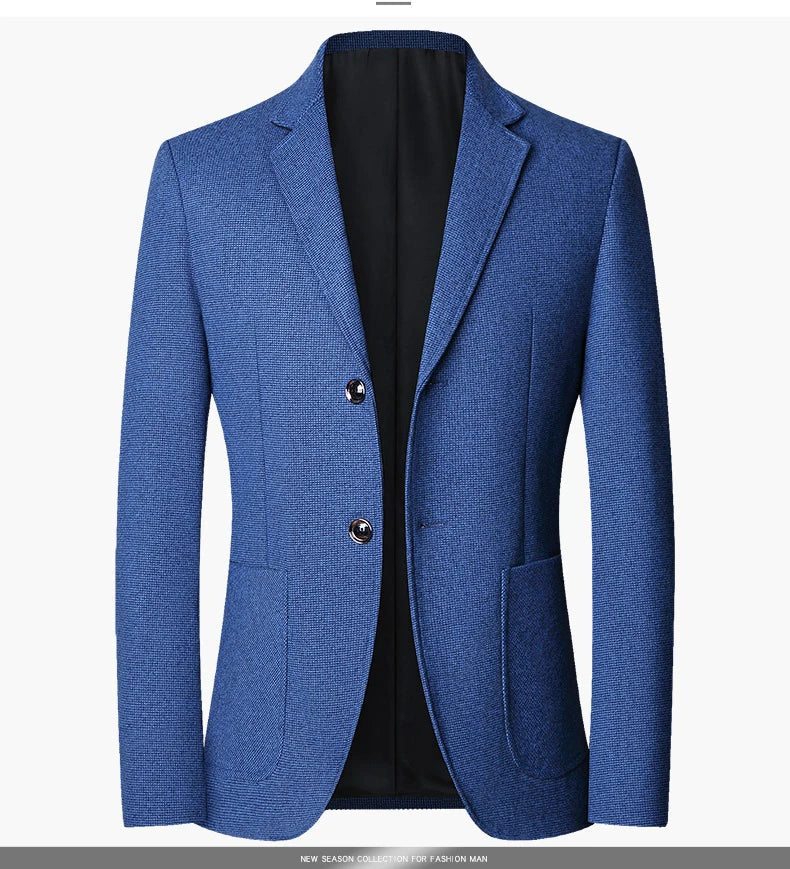 2025 Spring and Autumn New Six Color Checkered Non-iron  Suit Jackets for Men, Royal Blue Casual Blazer Masculino /blazer Hombre
