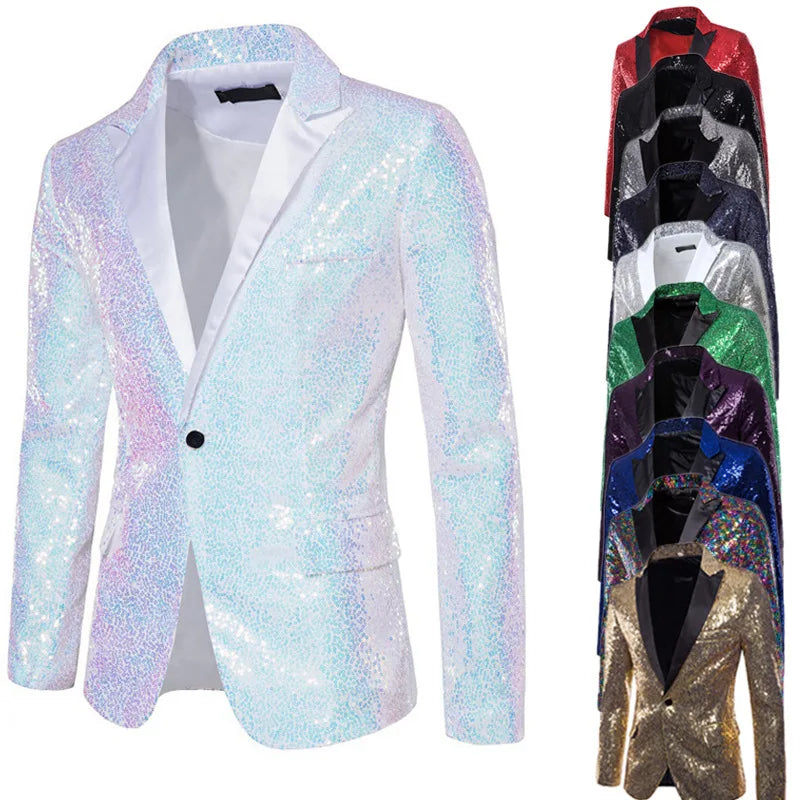Suit Men's Performance Dress Sequined Suit Nightclub Men's Clothing Host Master Studio Men's Jacket