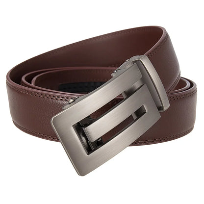 Fashion Automatic Buckle Men's Belt Men's Genuine Leather Belt Luxury Designer Black Brown 3.5 cm Ratchet Belt for Men