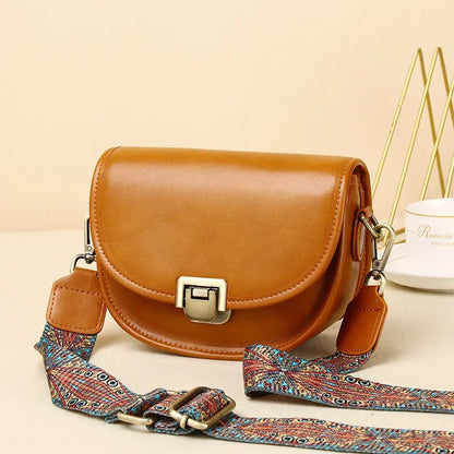 New Style Genuine Leather Women's Small Bag Vegetable Tanned Cow Leather Single Shoulder Bag Lady Popular Messenger Purse