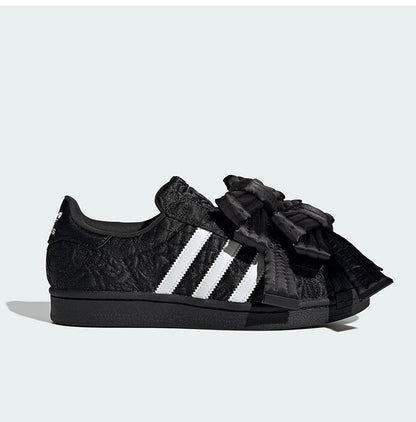 Official Authentic Three Stripes Women's Bow Casual Low-top Sneakers JR7978