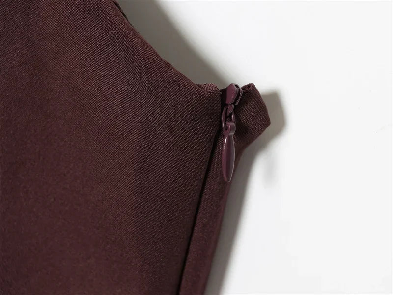 Women's Dress 2025 Autumn New Arrivals Reddish-Brown Spaghetti Strap Sexy Bodycon Mini Dress with Tie Details Stylish and Unique