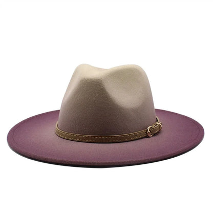 British-style Men's and Women's Fedoras, Gradient-coloured Jazz Caps, Tweed Top Hats and Wide-brimmed Hats for Autumn