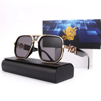 New Classic Fashion Metal Sunglasses for Men and Women Outdoor Travel Fishing Head Decorative Sun Glasses Lentes De Sol Mujer