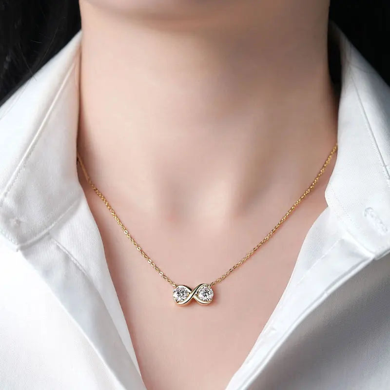 GRA Certified Moissanite Twisted Bowknot Pendant Necklaces for Women S925 Sterling Silver Jewelry Chains Wedding Gifs