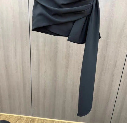 2026 Spring and Summer Design Sense Niche French Temperament Pleated Bow Streamer Hip Skirt for Women Ladies