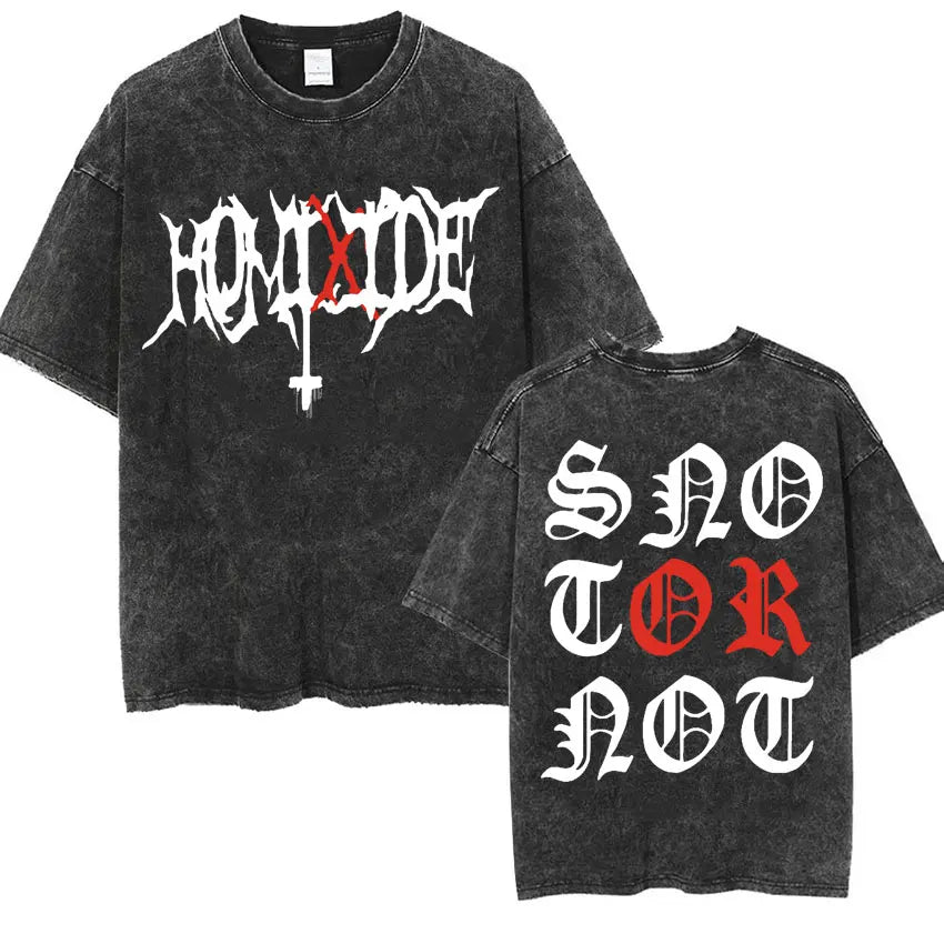 Retro Washed Playboi Carti I AM MUSIC Logo T Shirt Opium Ken Carson Narcissist Tour Antagonist Rap T-shirts Men's Oversized Tees