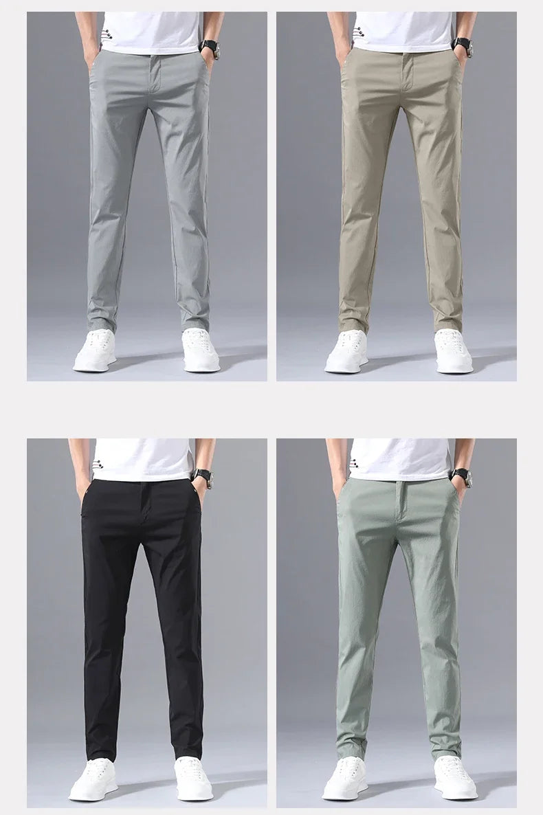 Spring Summer Thin Slim Men Casual Pants Classic Business Cotton Stretch Golf Trousers Korean Fashion Male Clothing Pants