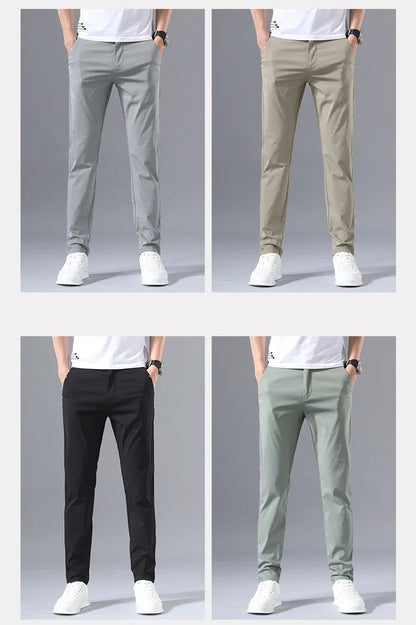 Spring Summer Thin Slim Men Casual Pants Classic Business Cotton Stretch Golf Trousers Korean Fashion Male Clothing Pants